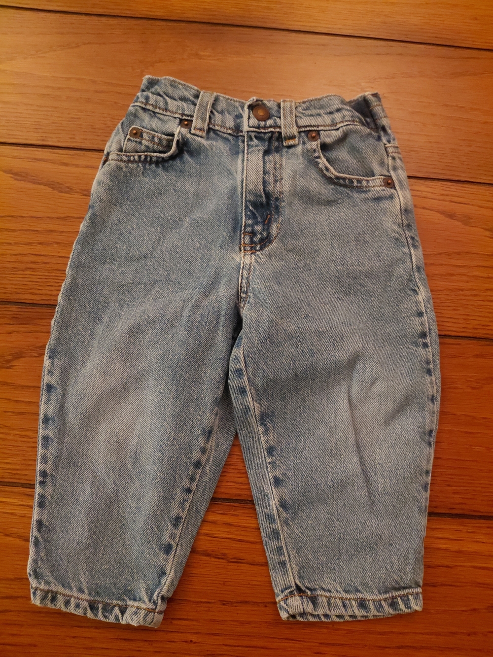 Levi's Baby/Toddler Blue Denim Straight Jeans 18-24M Button Elastic Waist